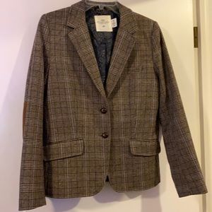 H&M plaid blazer with elbow patches
